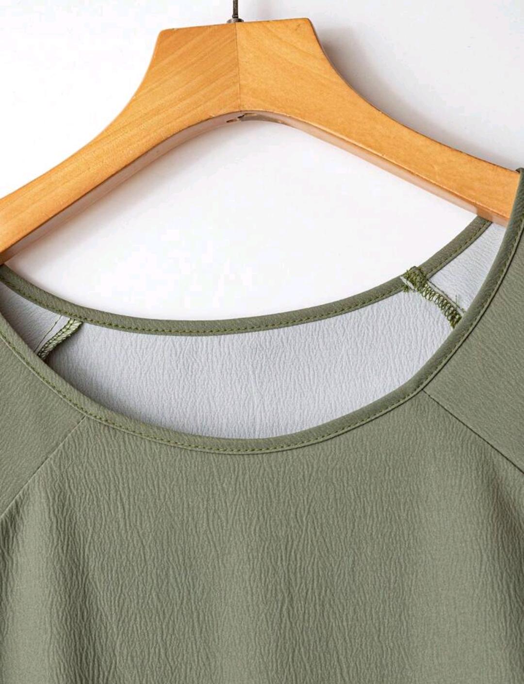 Linhara Conjunto de 2 piezas para mujer talla grande: Camisa con volantes en el dobladillo y pantalones casuales estampados, para primavera/verano