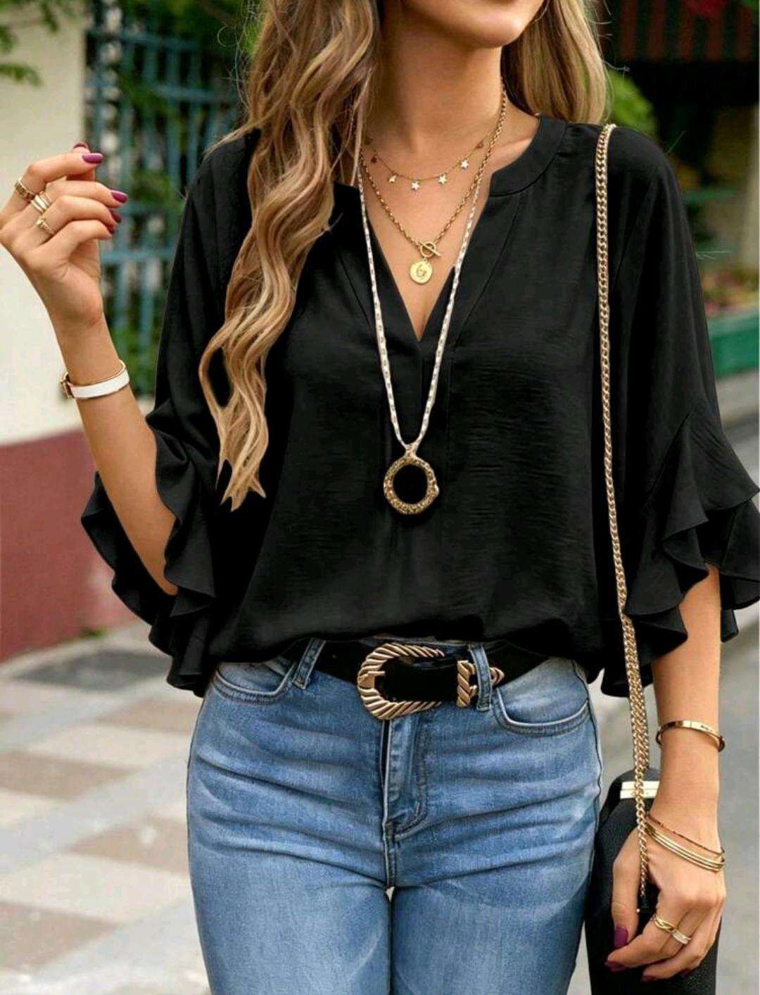 Blusa Aurora con mangas de volantes · Bajo pedido