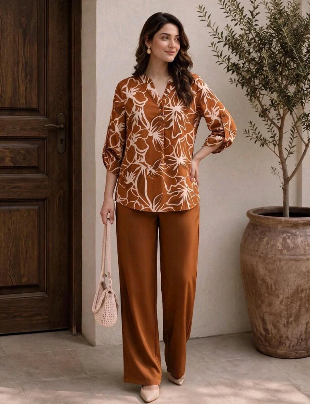 Conjunto de 2 piezas de pantalón y blusa manga larga – Bajo pedido