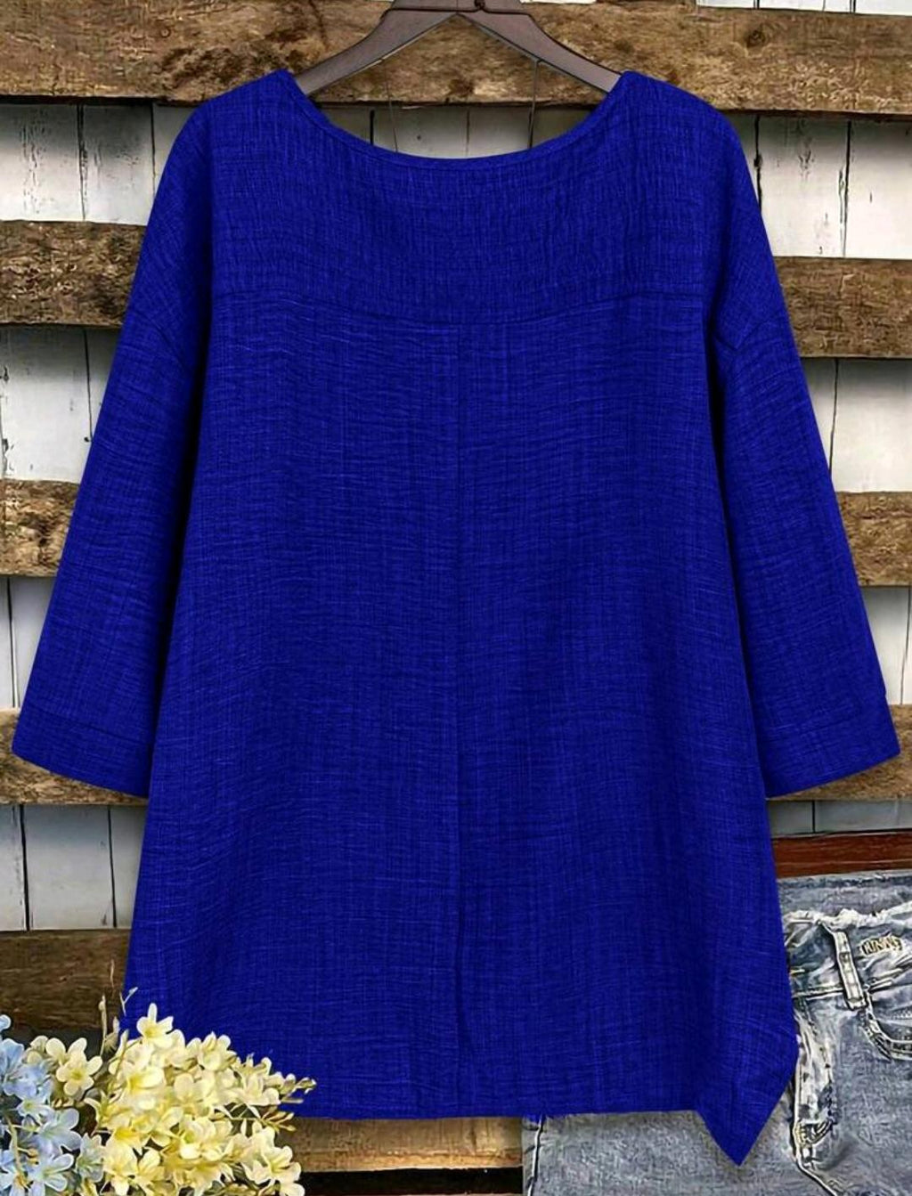 Blusa Plus de corte amplio y manga media | Bajo pedido