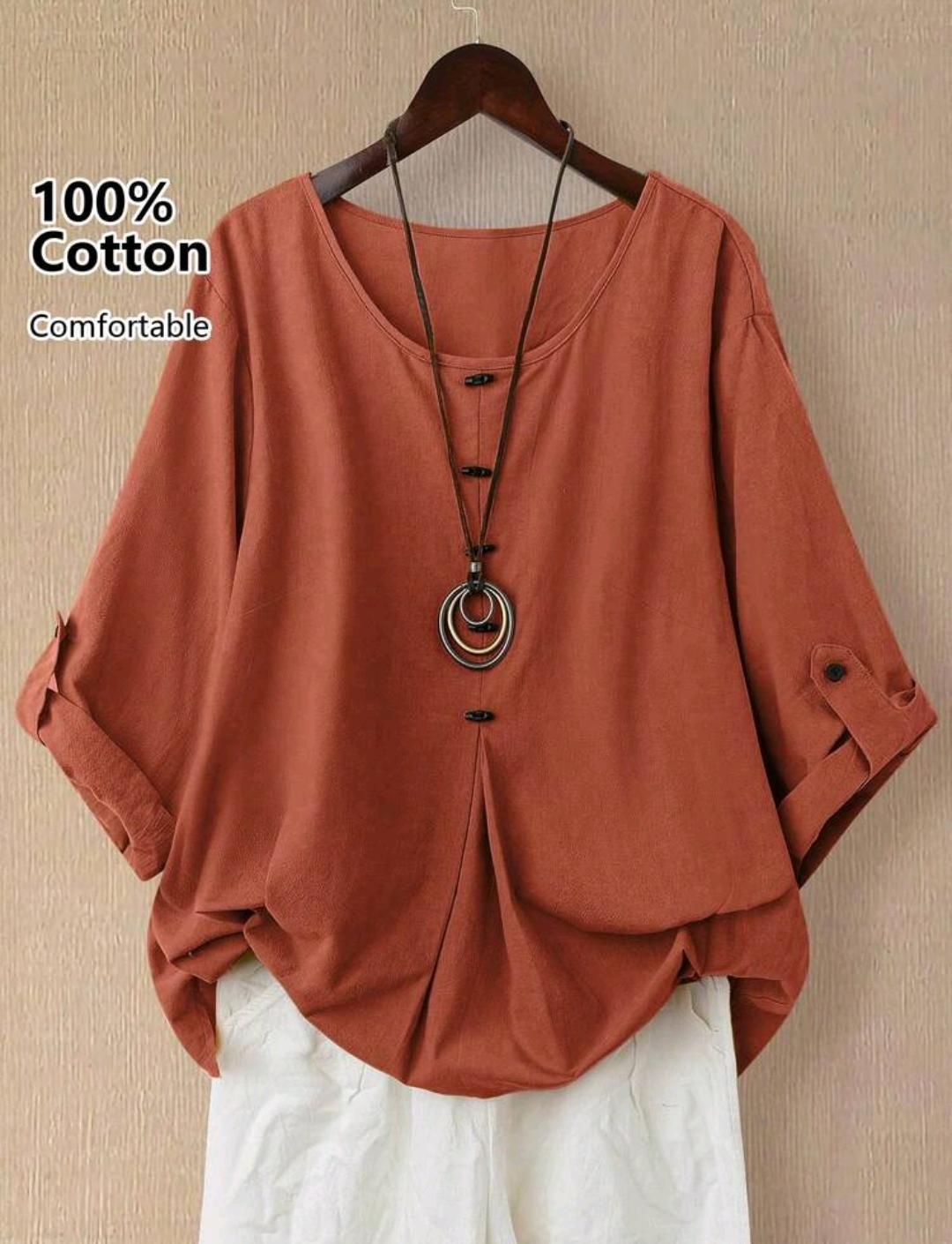 Blusa olgada con botones | Bajo pedido