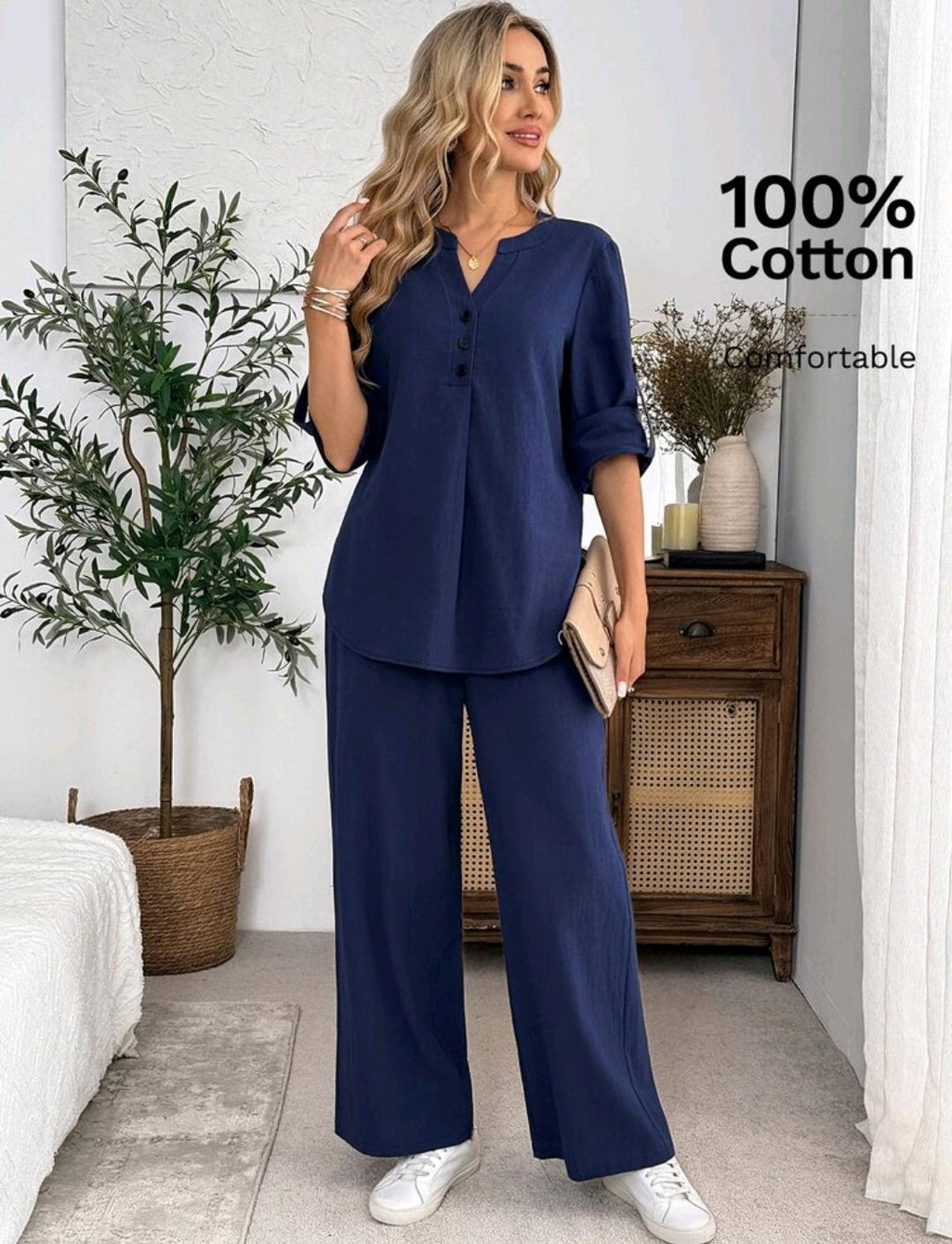 Conjunto de 2 piezas de pantalón y blusa manga larga – Bajo pedido