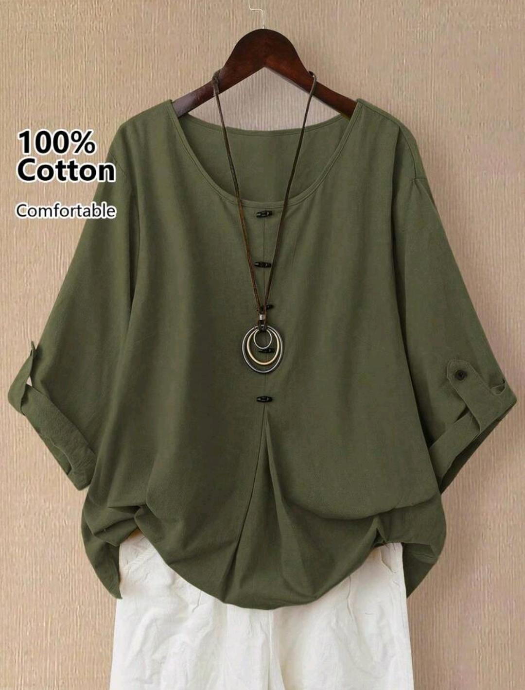 Blusa olgada con botones | Bajo pedido
