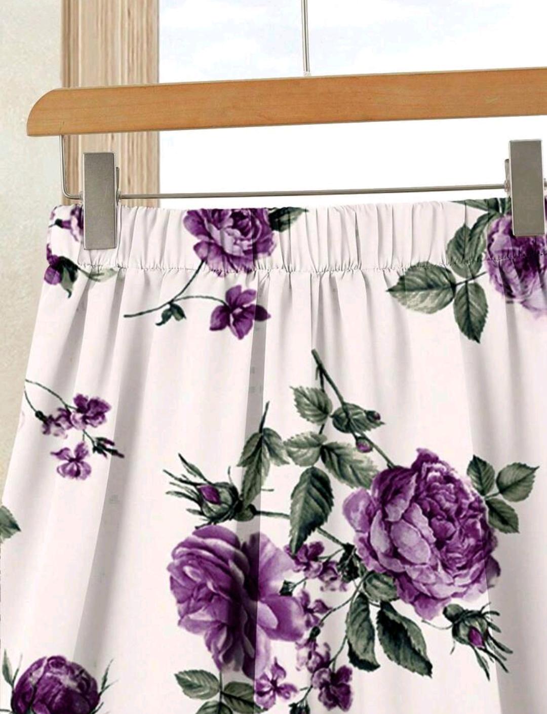 Rusticease 2 piezas Conjunto de top casual de unicolor + falda estampada, ideal para vacaciones y reuniones especiales.