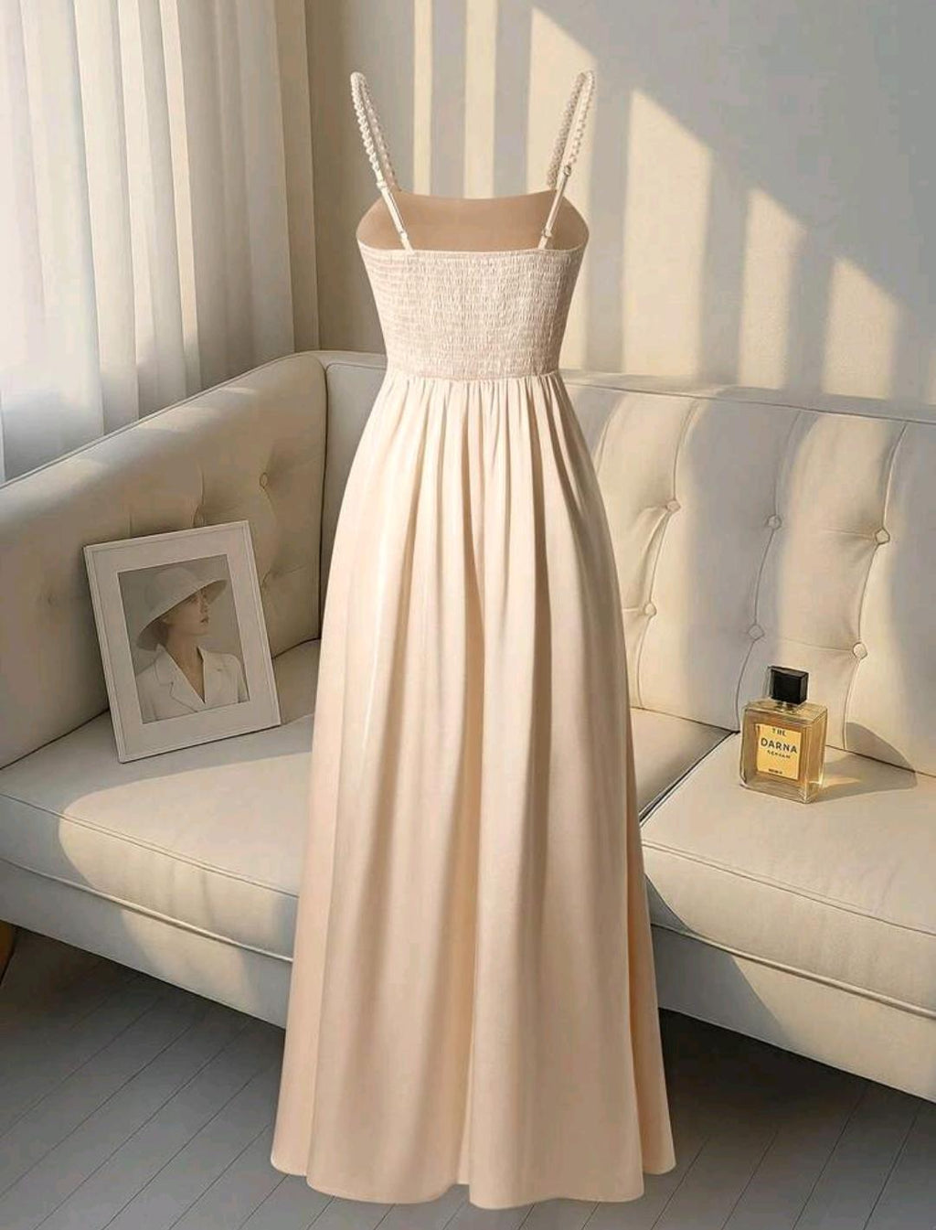 Vestido Gala Perla con drapeado y abertura | Bajo pedido