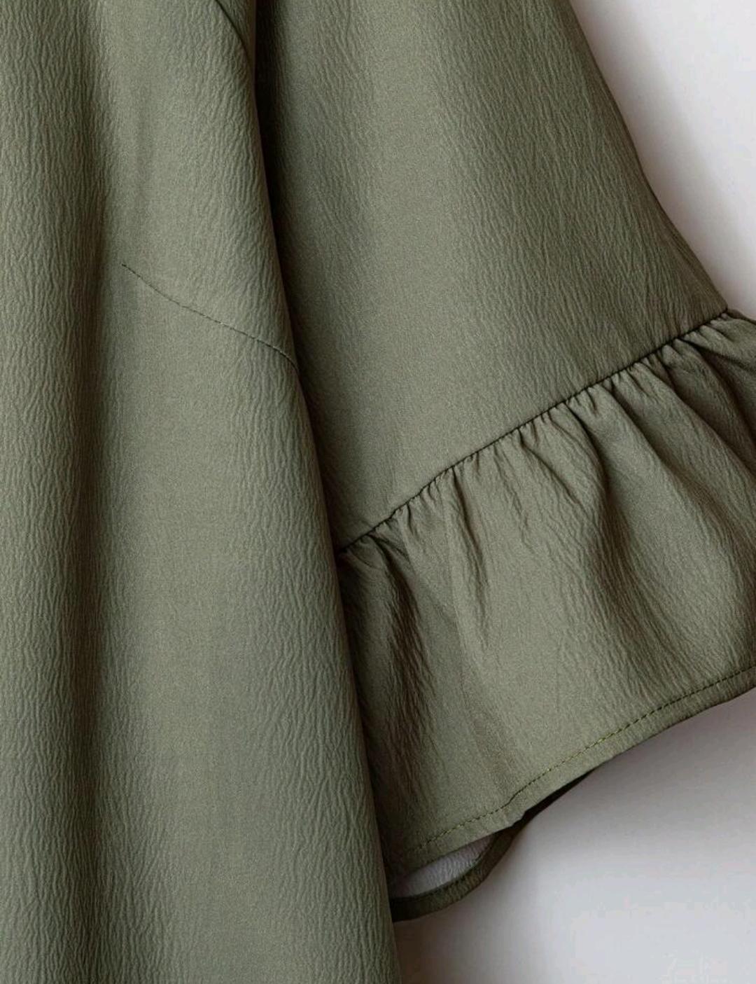 Linhara Conjunto de 2 piezas para mujer talla grande: Camisa con volantes en el dobladillo y pantalones casuales estampados, para primavera/verano