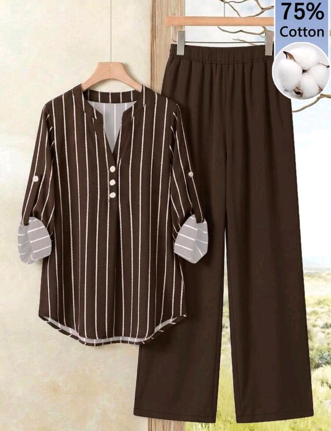 Conjunto de 2 piezas de pantalón y blusa manga larga – Bajo pedido