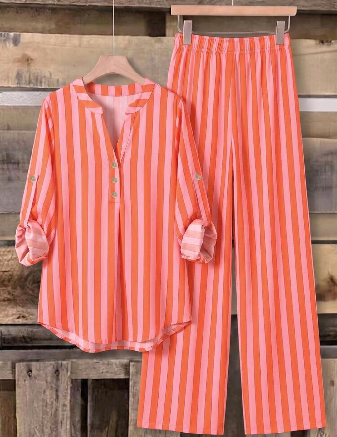 Conjunto de 2 piezas de pantalón y blusa manga larga – Bajo pedido