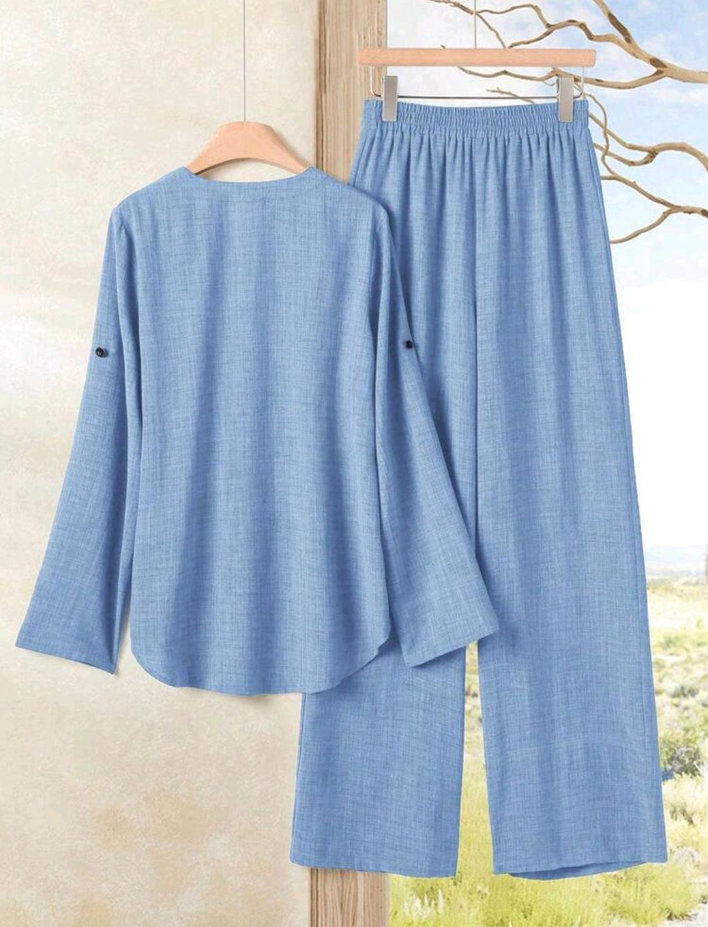 Conjunto de 2 piezas de pantalón y blusa manga larga – Bajo pedido