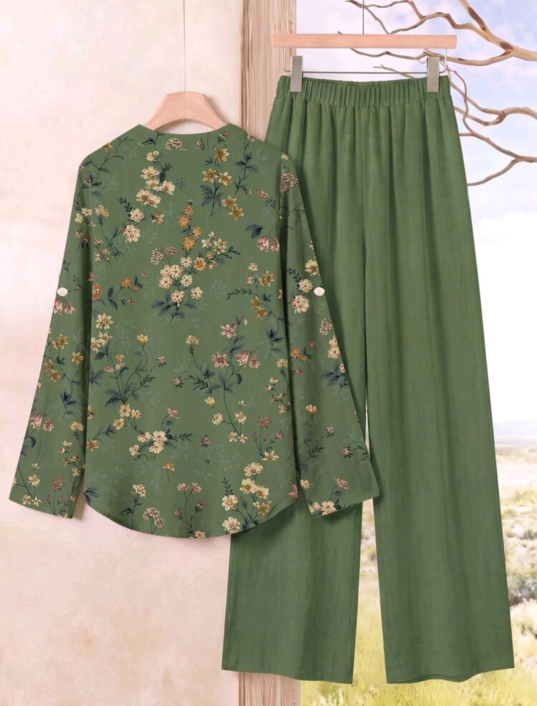 Conjunto de 2 piezas de pantalón y blusa manga larga – Bajo pedido