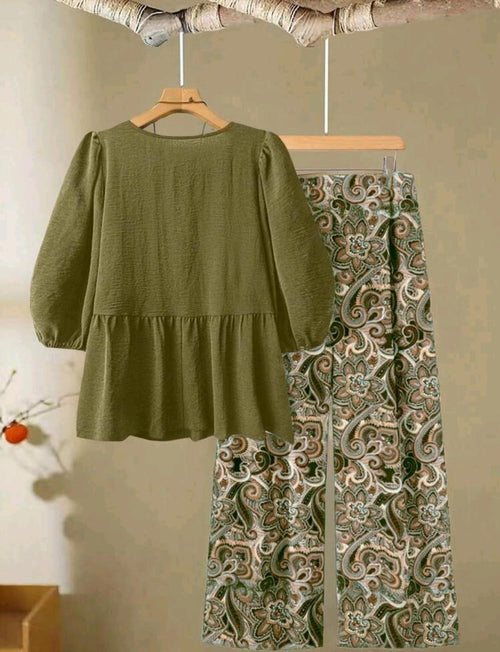 Conjunto de 2 piezas de pantalón y blusa
