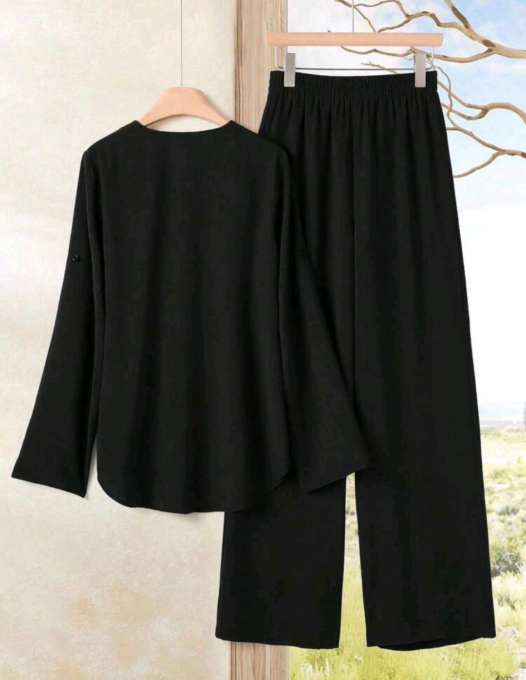 Conjunto de 2 piezas de pantalón y blusa manga larga – Bajo pedido