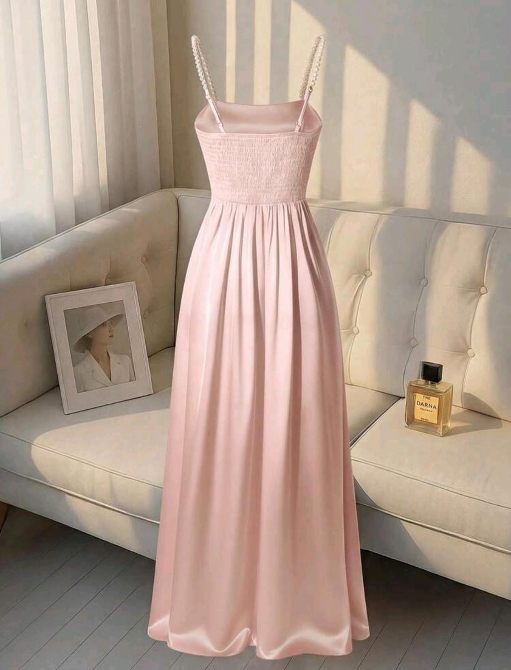 Vestido Gala Perla con drapeado y abertura | Bajo pedido