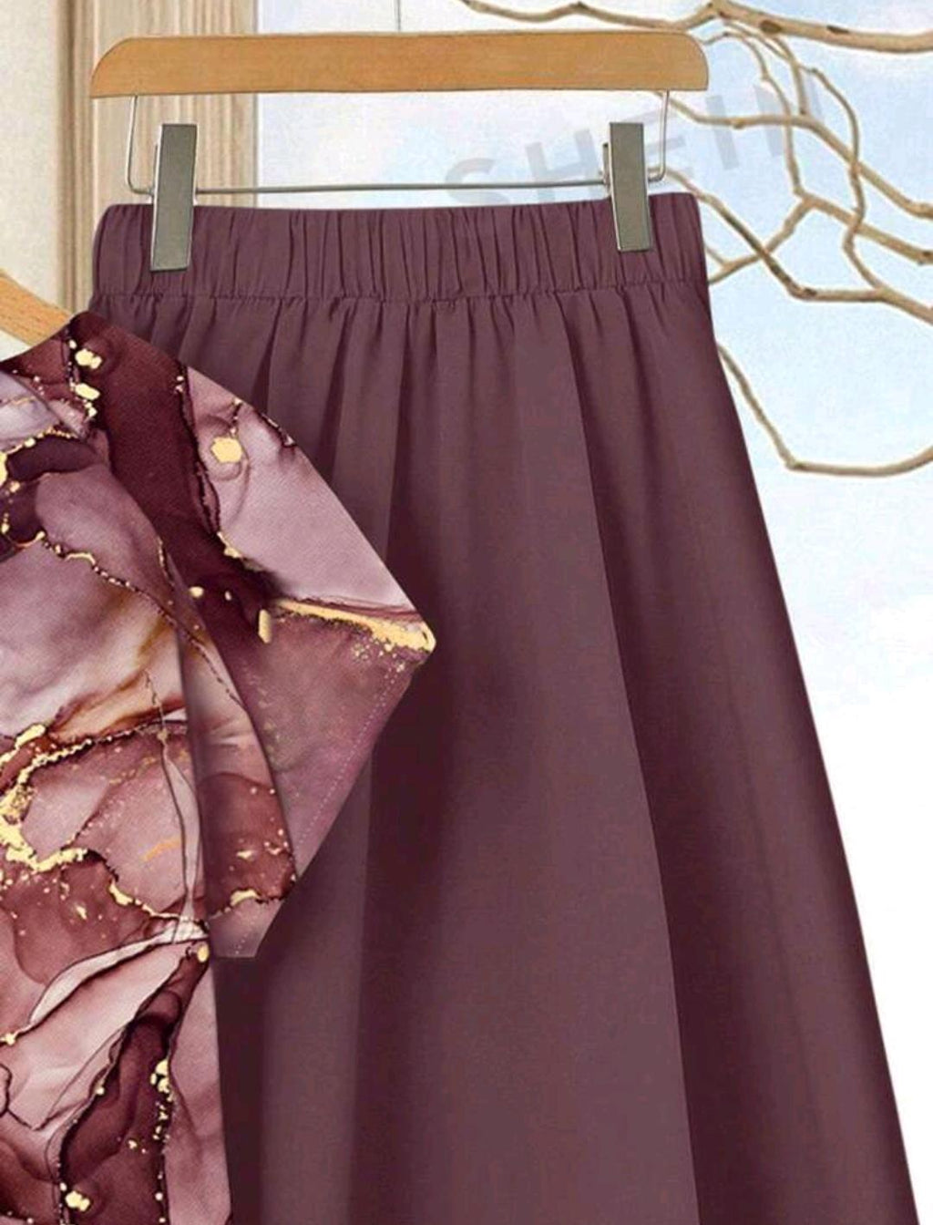 Conjunto de 2 piezas de falda y blusa