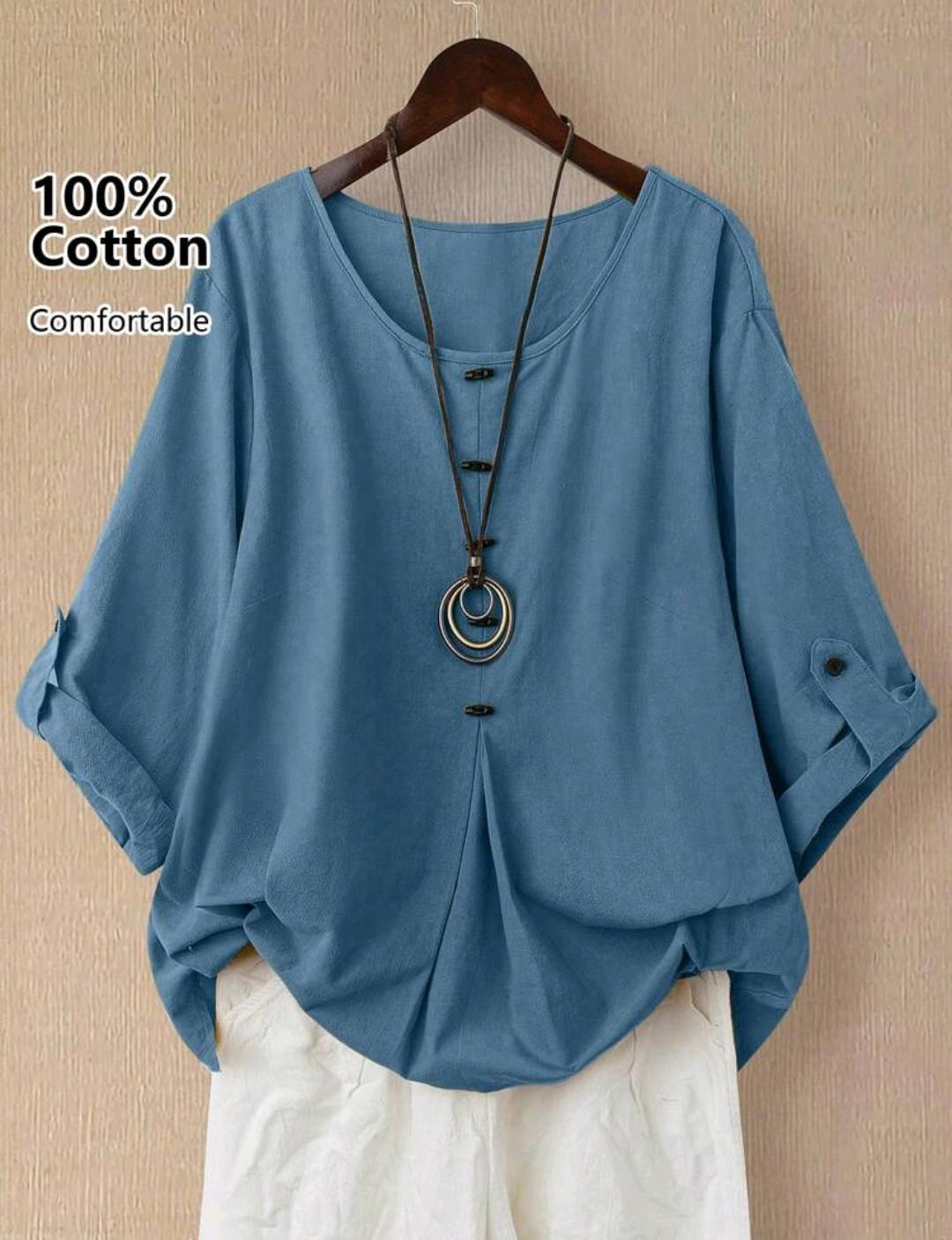 Blusa olgada con botones | Bajo pedido