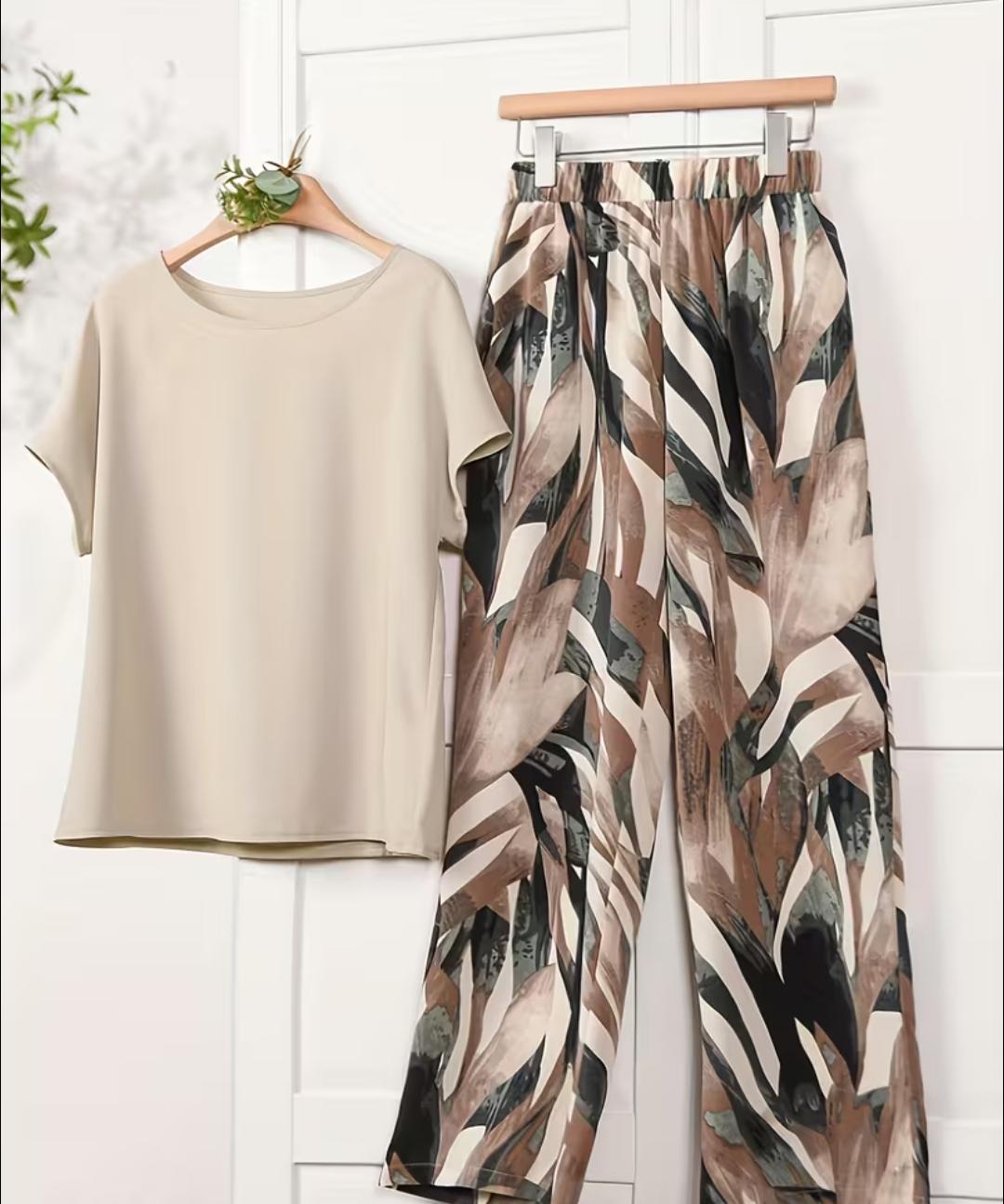 Conjunto de 2 piezas de pantalón y blusa