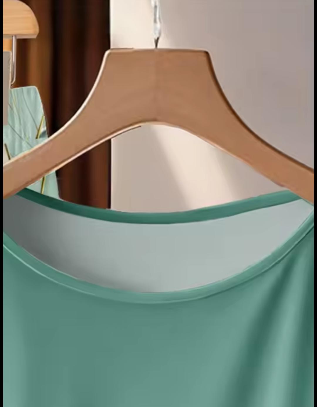 Conjunto de 2 piezas de pantalón y blusa con estampado de hojas