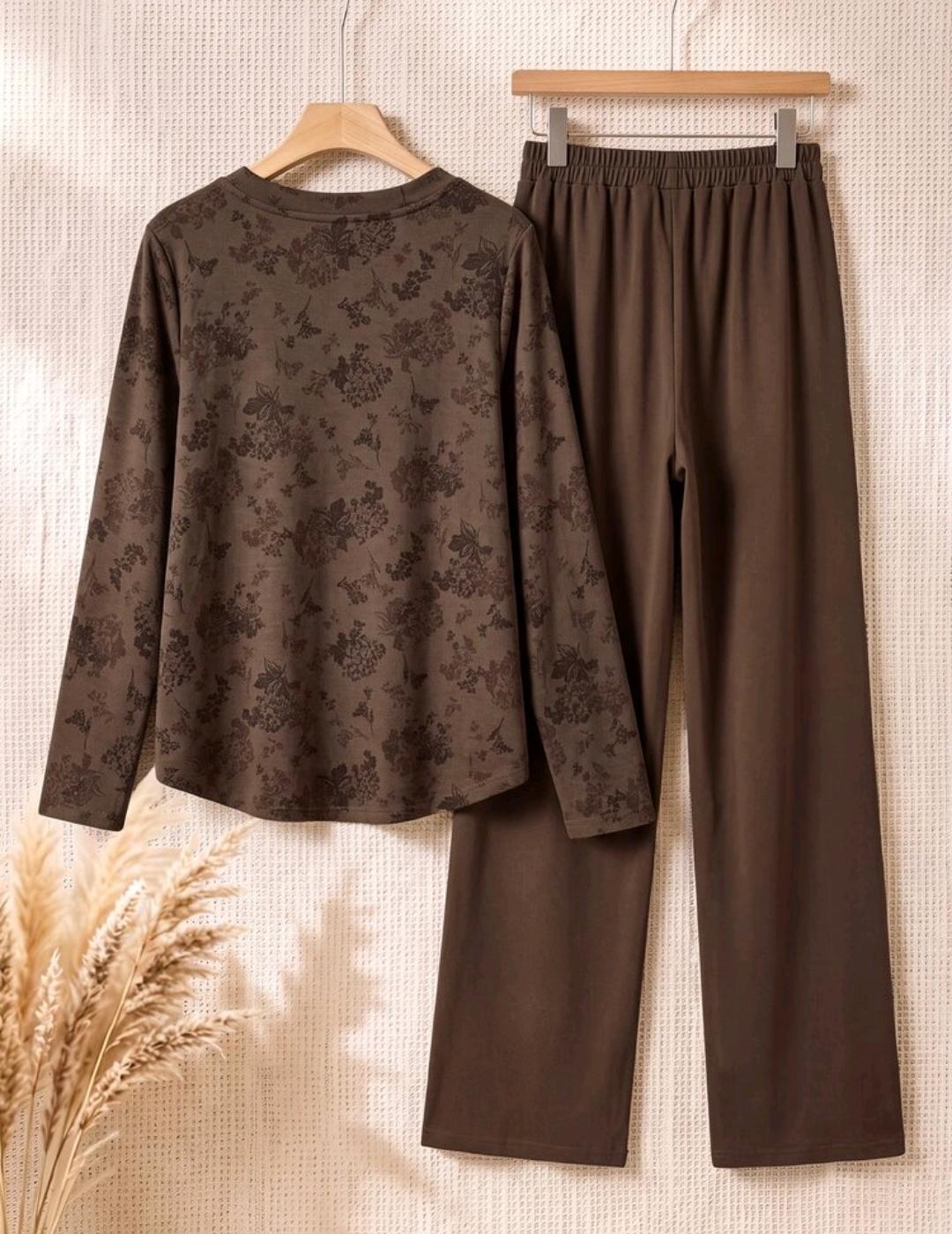Conjunto de 2 piezas de pantalón y blusa manga larga – Bajo pedido