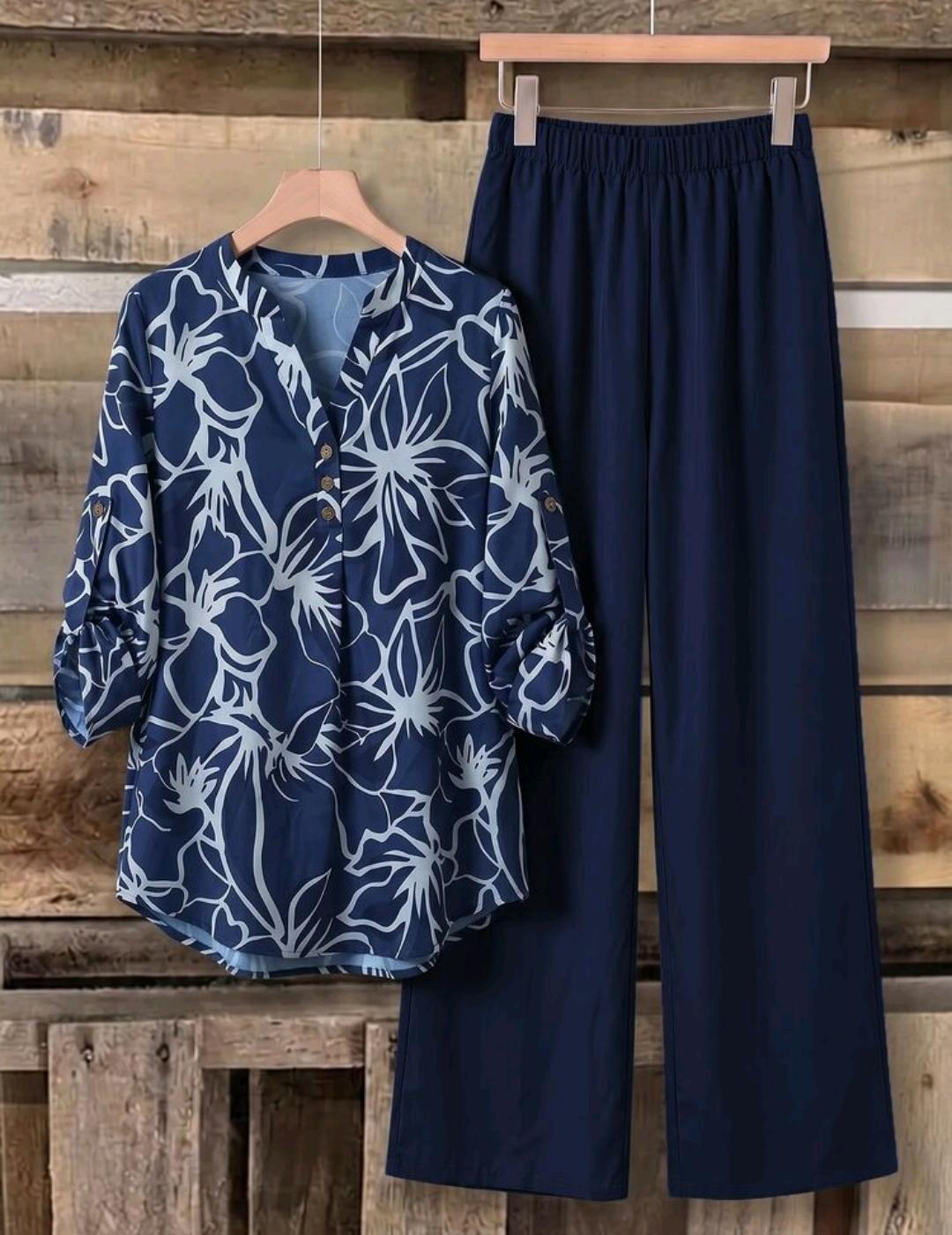 Conjunto de 2 piezas de pantalón y blusa manga larga – Bajo pedido