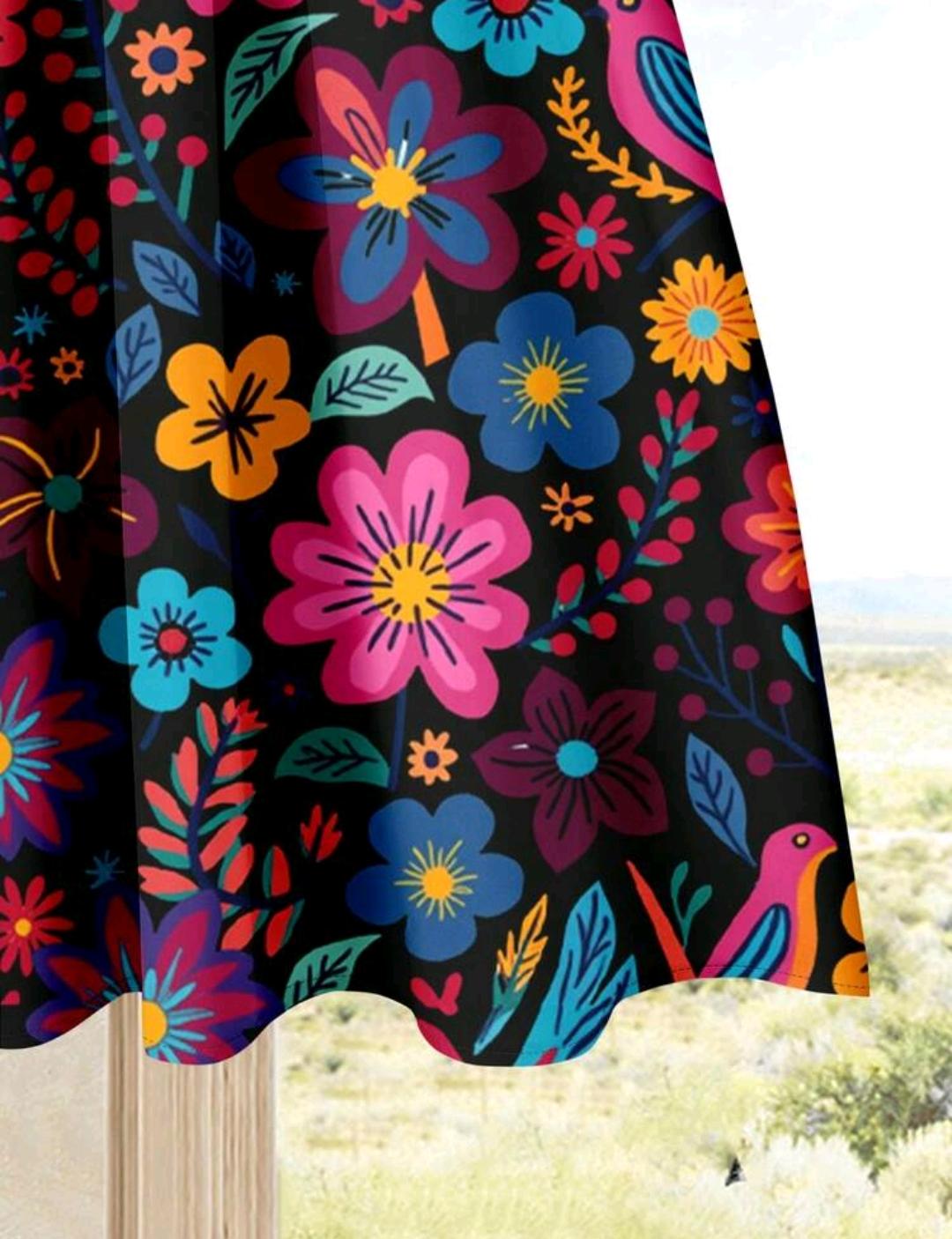 Conjunto de 2 piezas para mujer, top de unicolor + falda estampada, atuendo casual de vacaciones de verano.