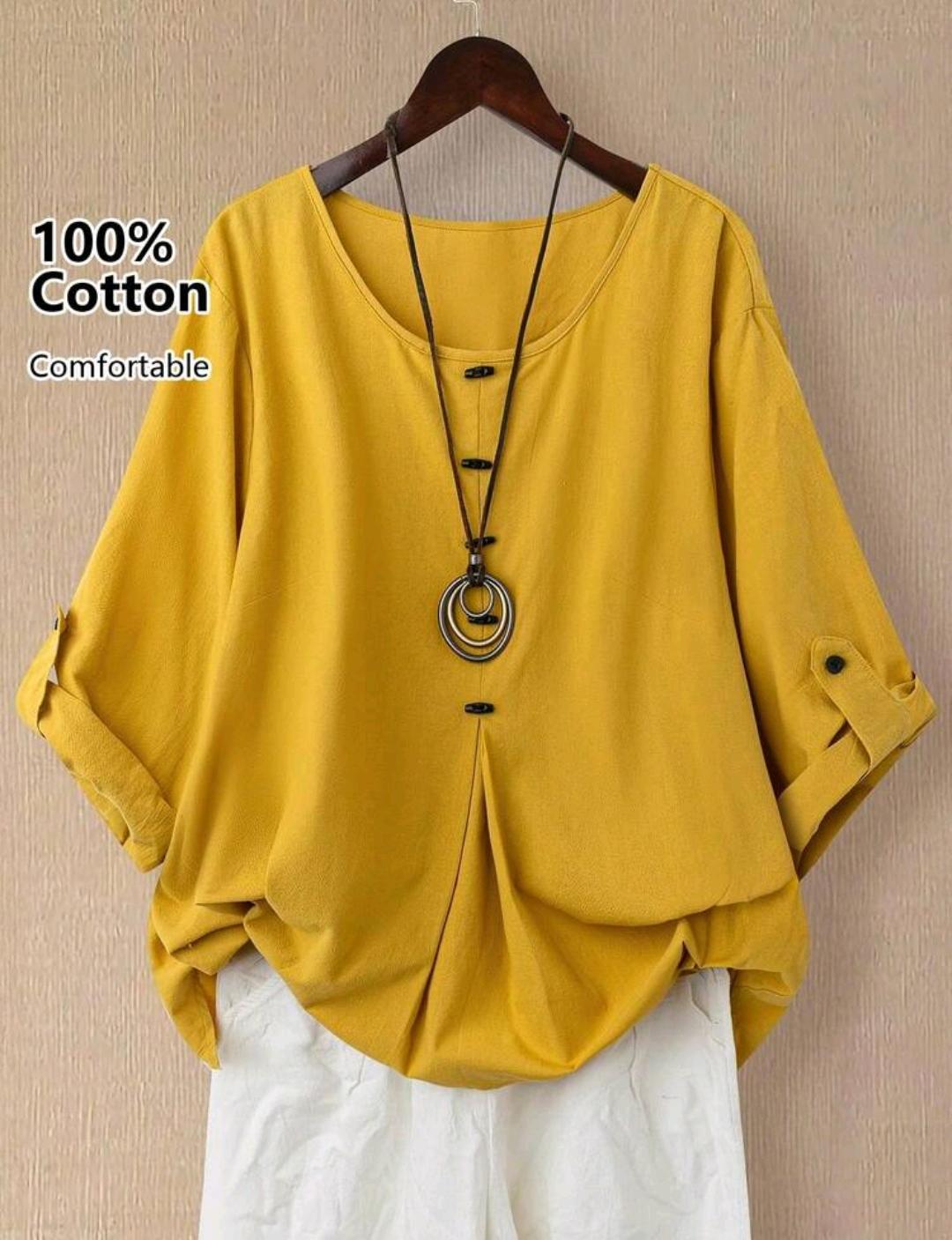Blusa olgada con botones | Bajo pedido