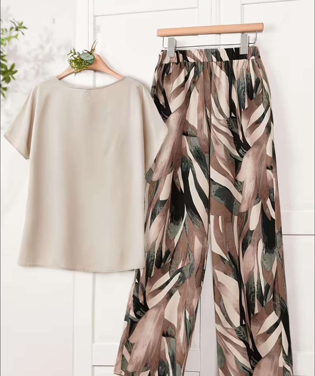 Conjunto de 2 piezas de pantalón y blusa