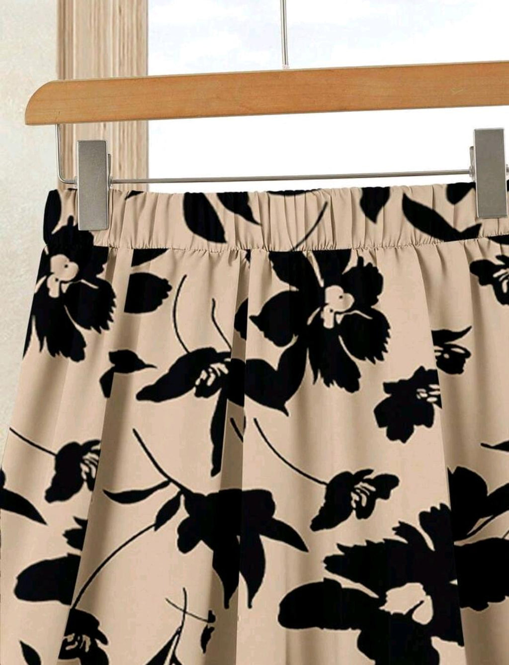 Rusticease Set de 2 piezas  top de unicolor + falda estampada para vacaciones casuales de mujer, conjunto de verano.