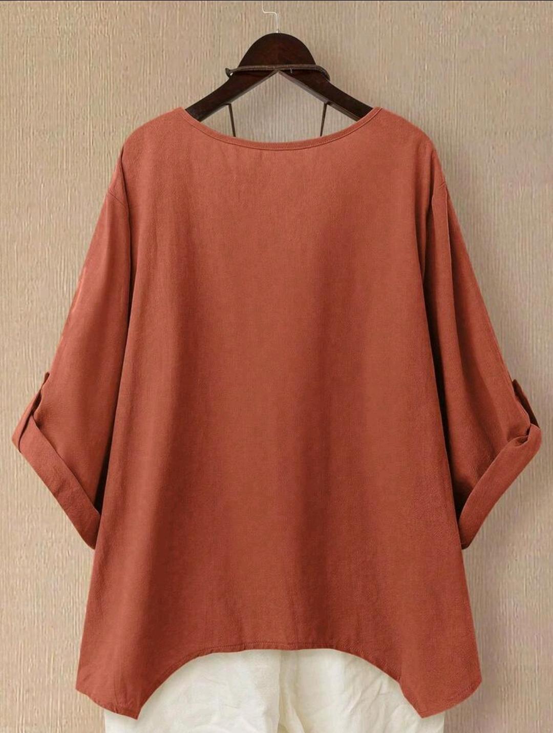 Blusa olgada con botones | Bajo pedido