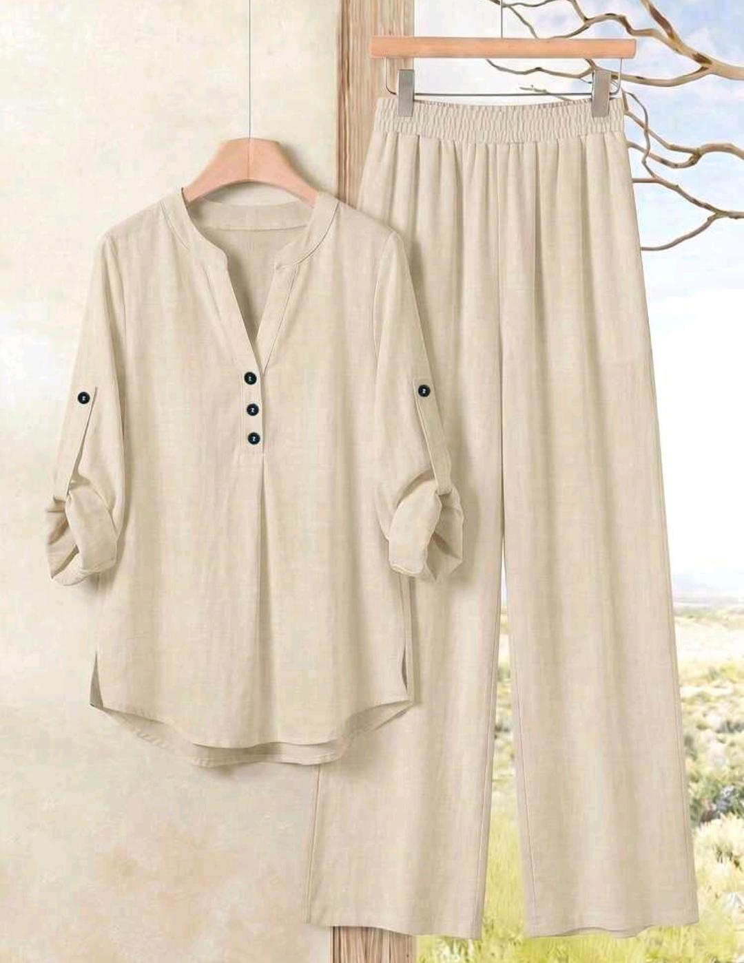 Conjunto de 2 piezas de pantalón y blusa manga larga – Bajo pedido