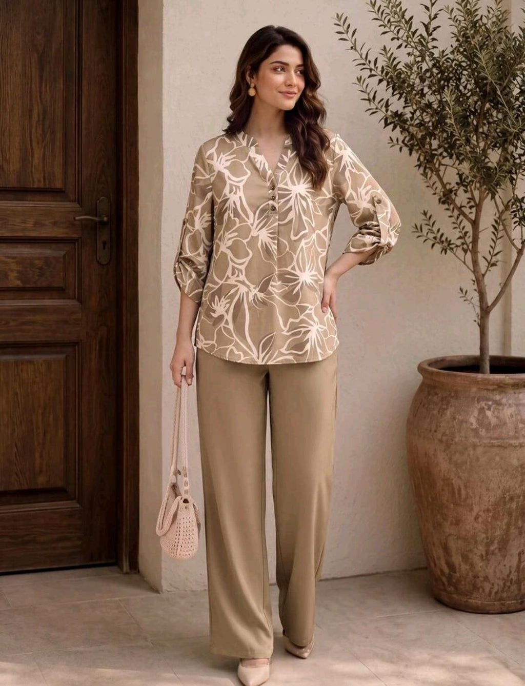 Conjunto de 2 piezas de pantalón y blusa manga larga – Bajo pedido