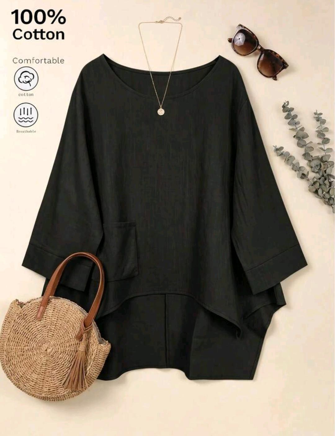Blusa de algodón de corte amplio Esencia · Bajo pedido