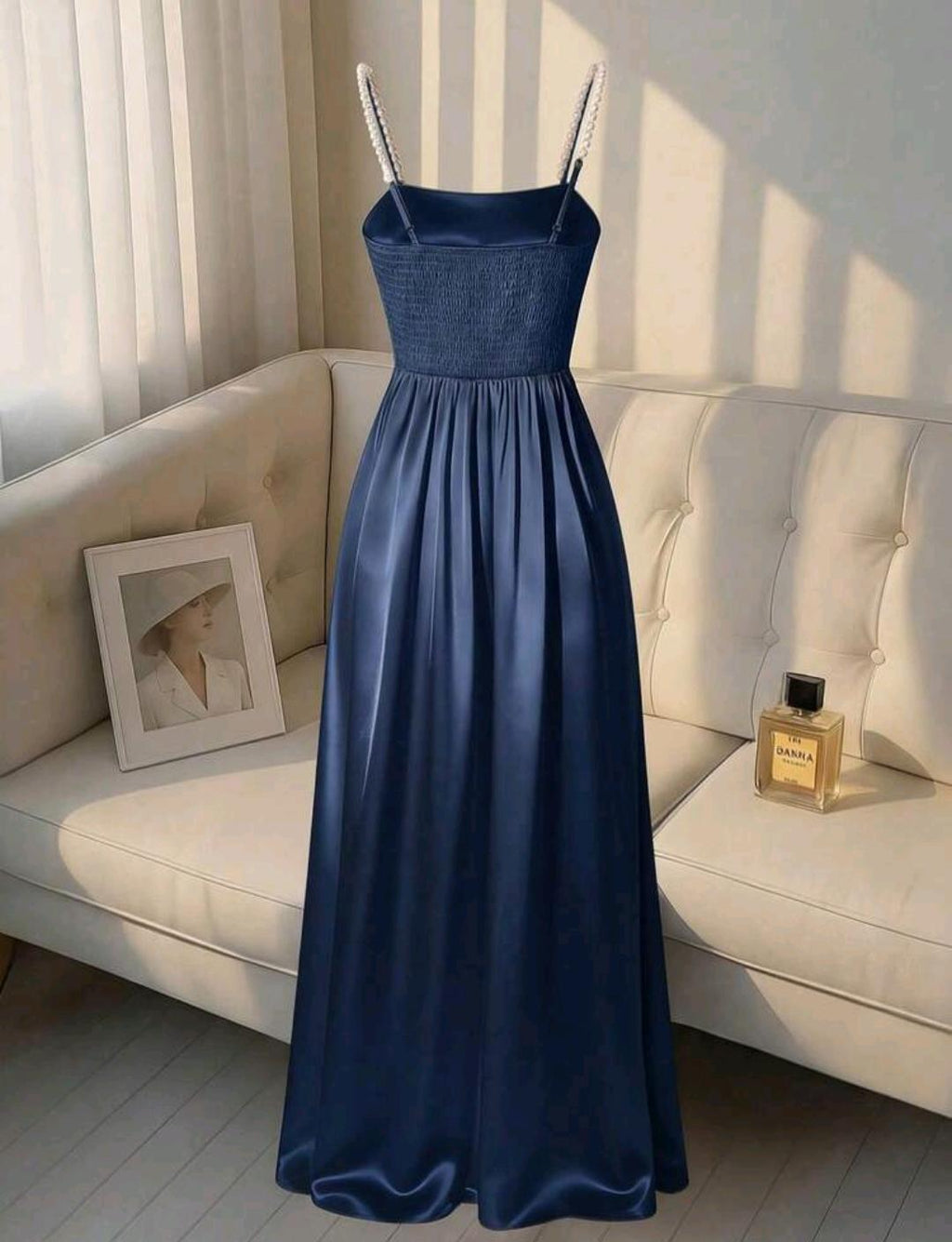 Vestido Gala Perla con drapeado y abertura | Bajo pedido