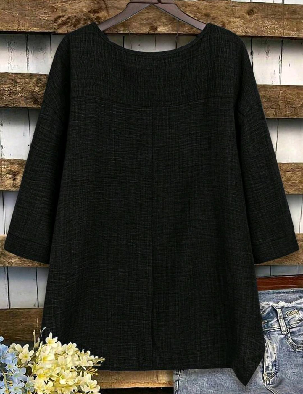 Blusa Plus de corte amplio y manga media | Bajo pedido