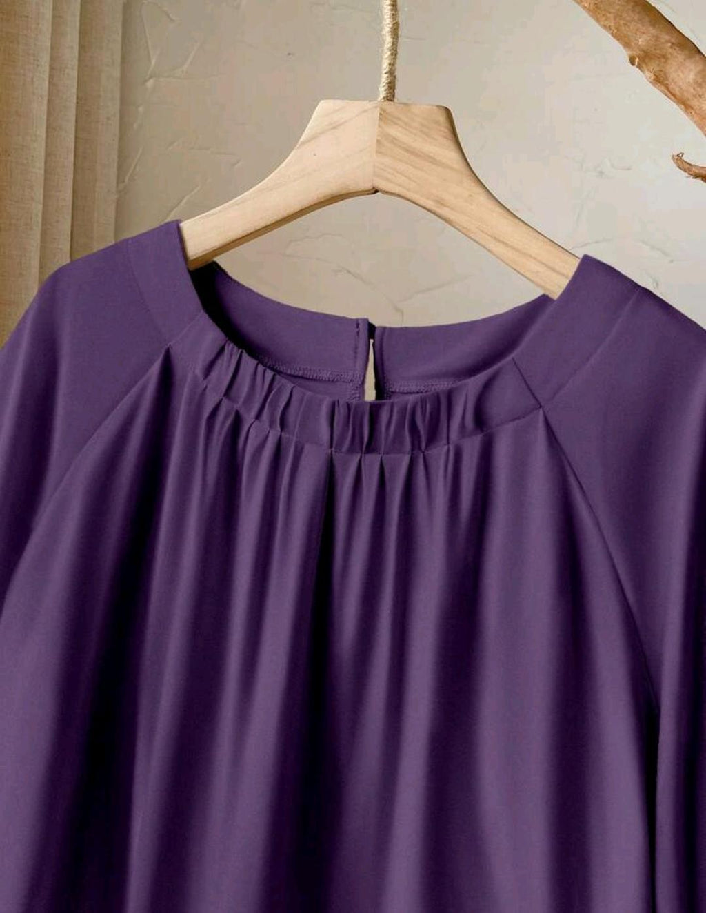 Set de 2 piezas, estilo floral color  Morado ideal para vacaciones de verano estilo casual unicolor parte superior + falda estampada.