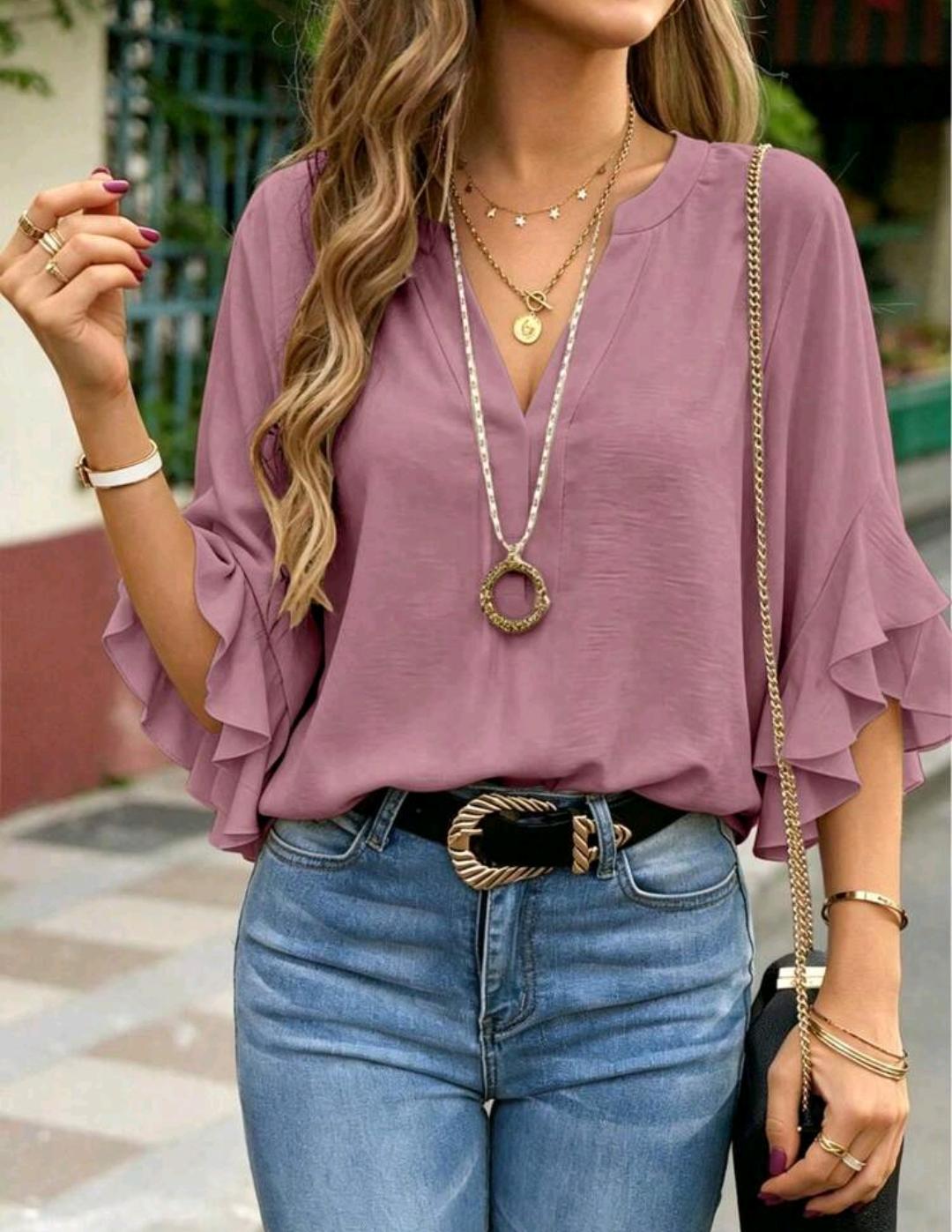 Blusa Aurora con mangas de volantes · Bajo pedido