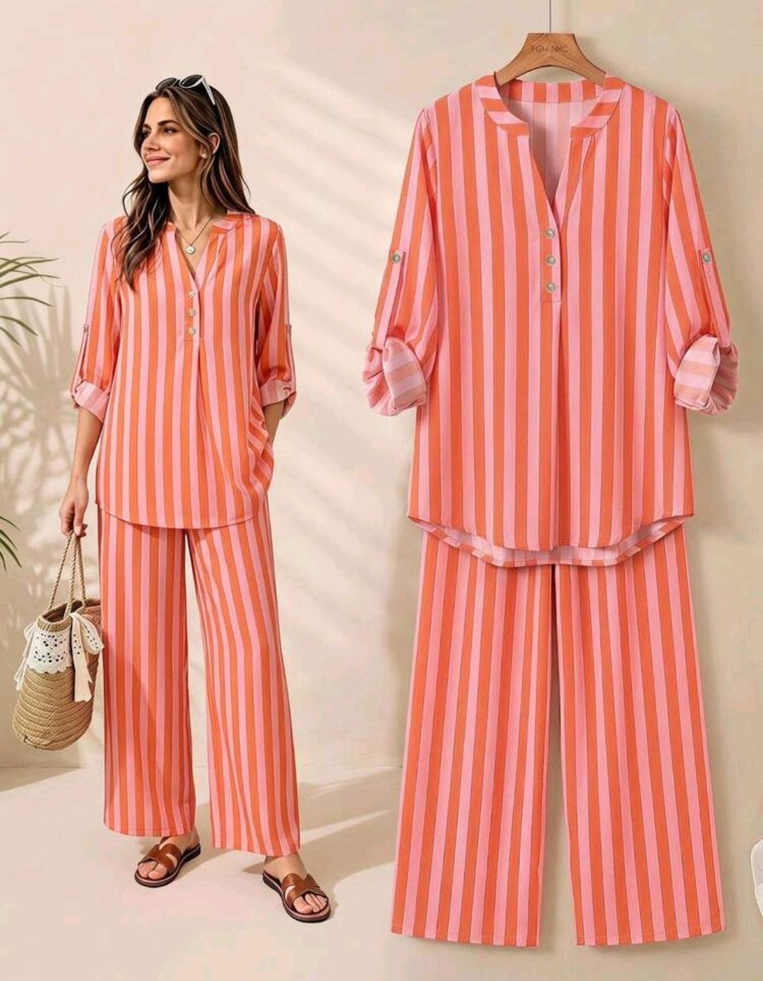Conjunto de 2 piezas de pantalón y blusa manga larga – Bajo pedido