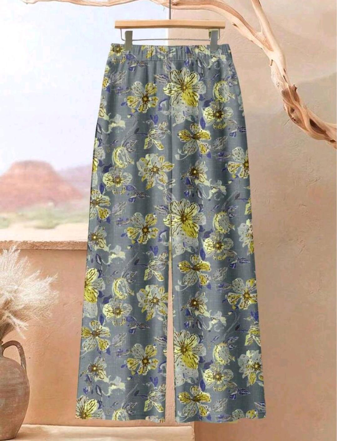 Conjunto Florencia blusa larga y pantalón floral | Bajo pedido