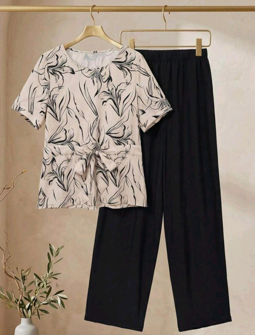 Set de 2 piezas con estampado floral