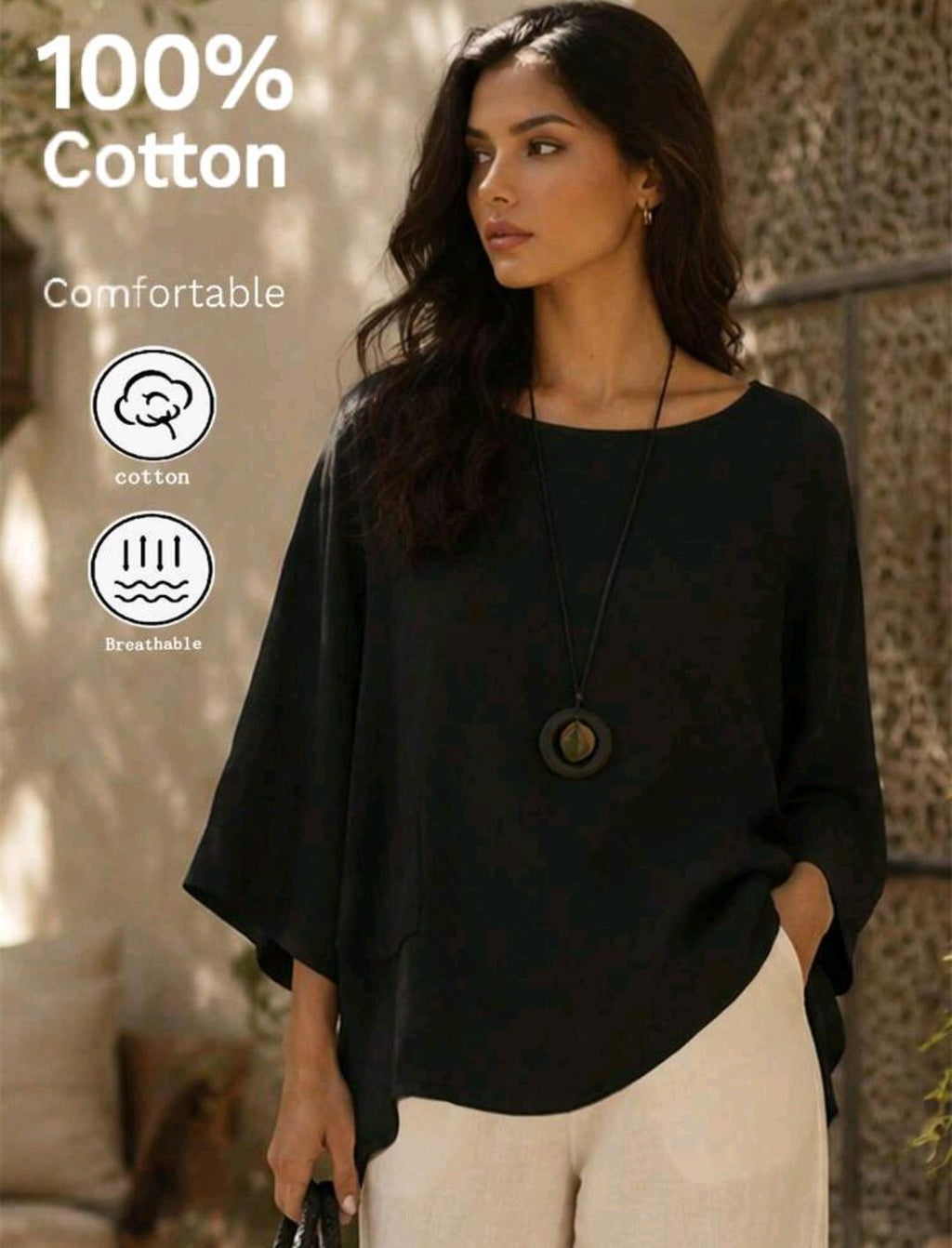 Blusa de algodón de corte amplio Esencia · Bajo pedido