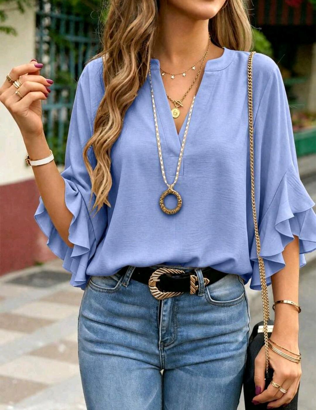 Blusa Aurora con mangas de volantes · Bajo pedido