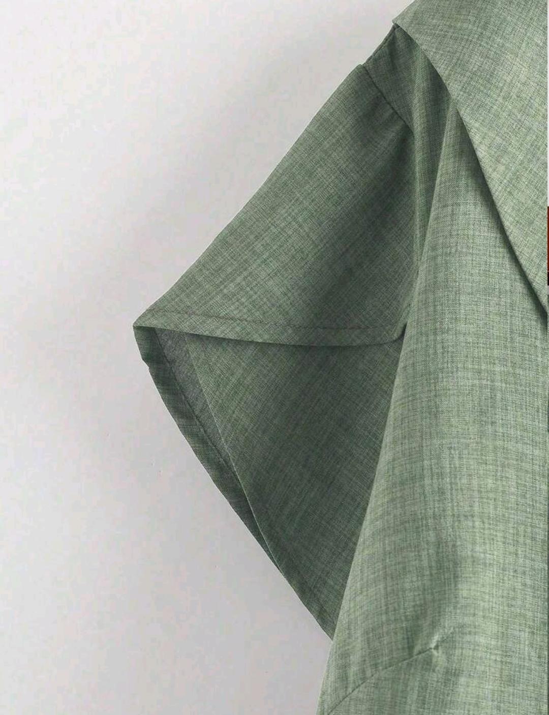 Conjunto de blusa lisa y pantalón ancho estampado | Bajo pedido