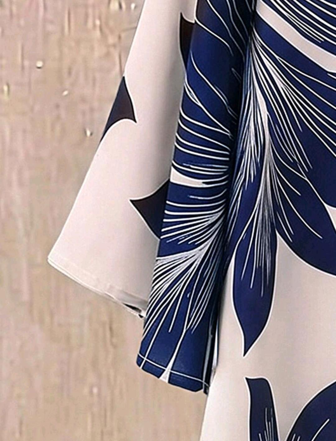 Conjunto de top y pantalones con estampado floral para mujer talla grande, conjunto casual de vacaciones, primavera/verano