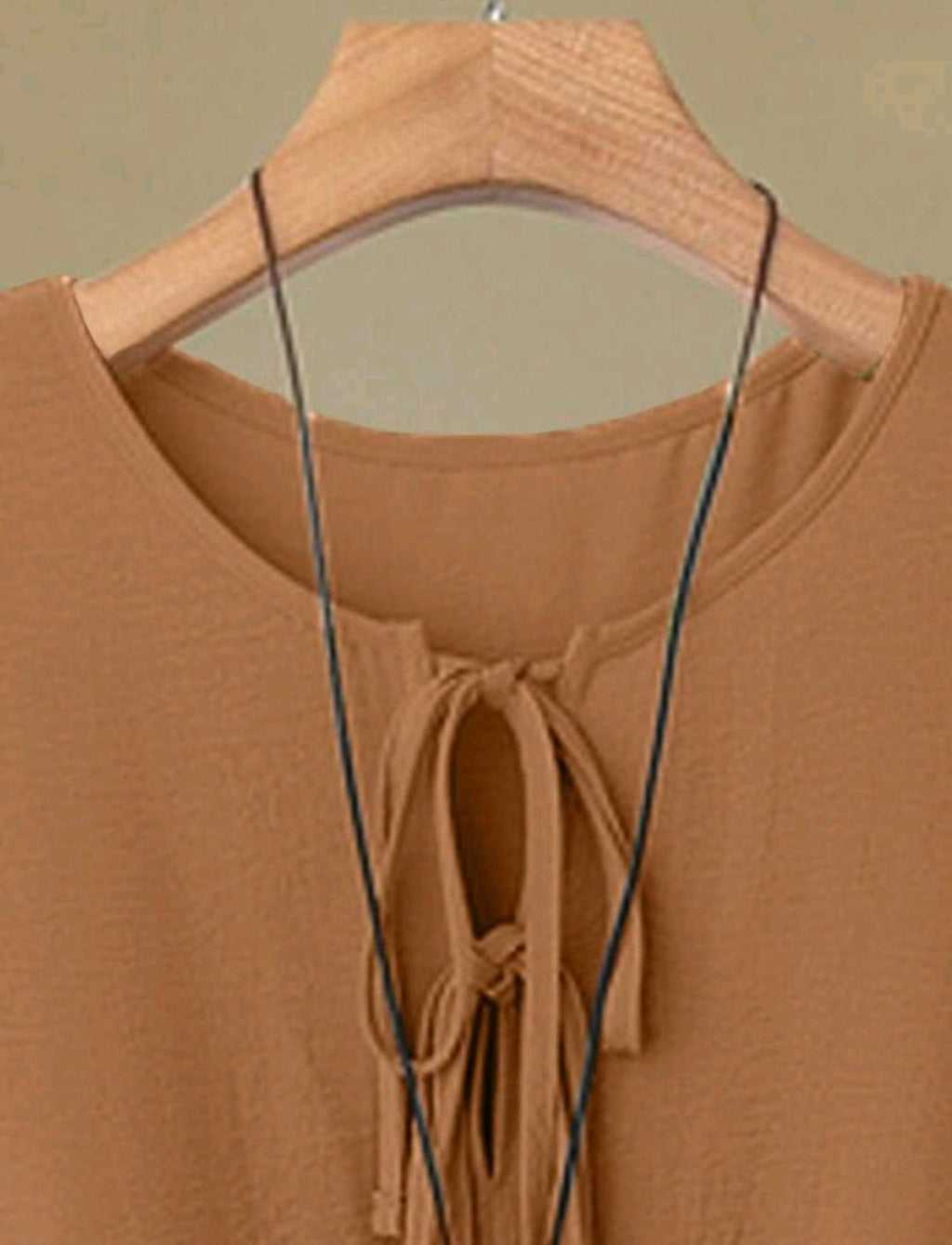 Linhara Conjunto informal de dos piezas de blusa con nudo delantero y pantalones anchos estampados para mujer de talla grande.