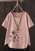 Blusa brisa con estampado de diente de león